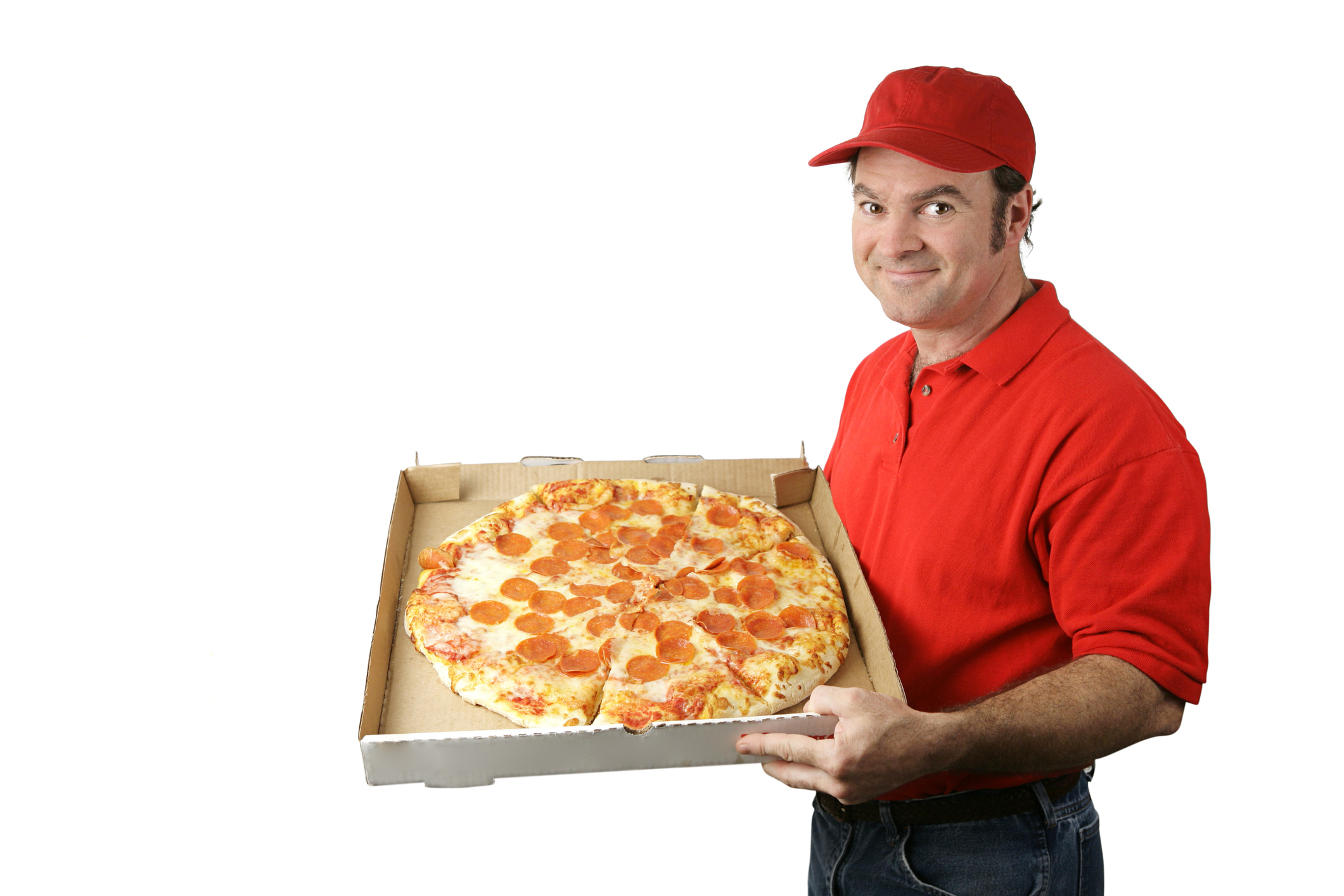 Доставщик пиццы дал попробовать девахе свой член на вкус