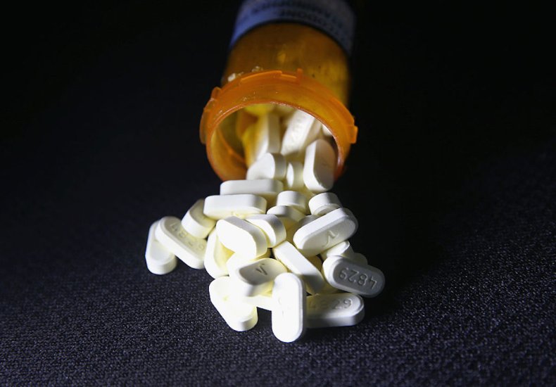 Pastillas para el dolor de oxicodona en exhibición