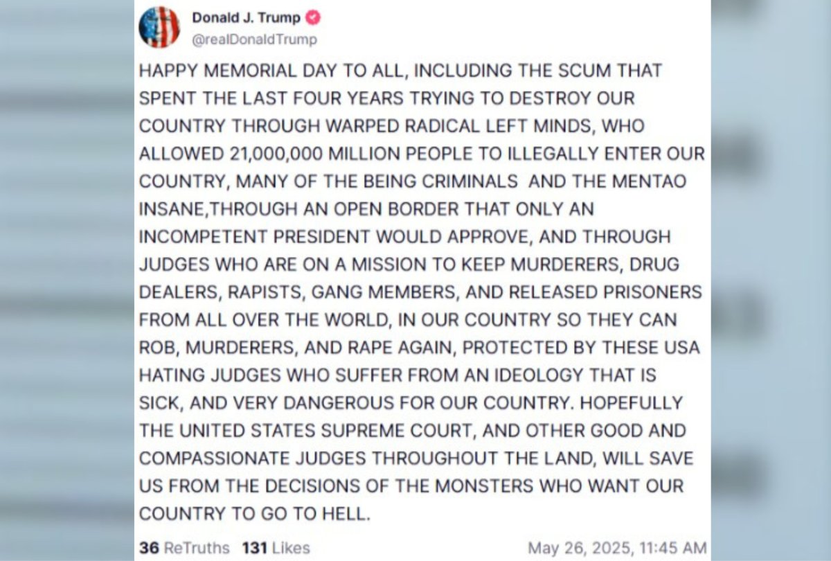 Donald Trump Truth Social Post