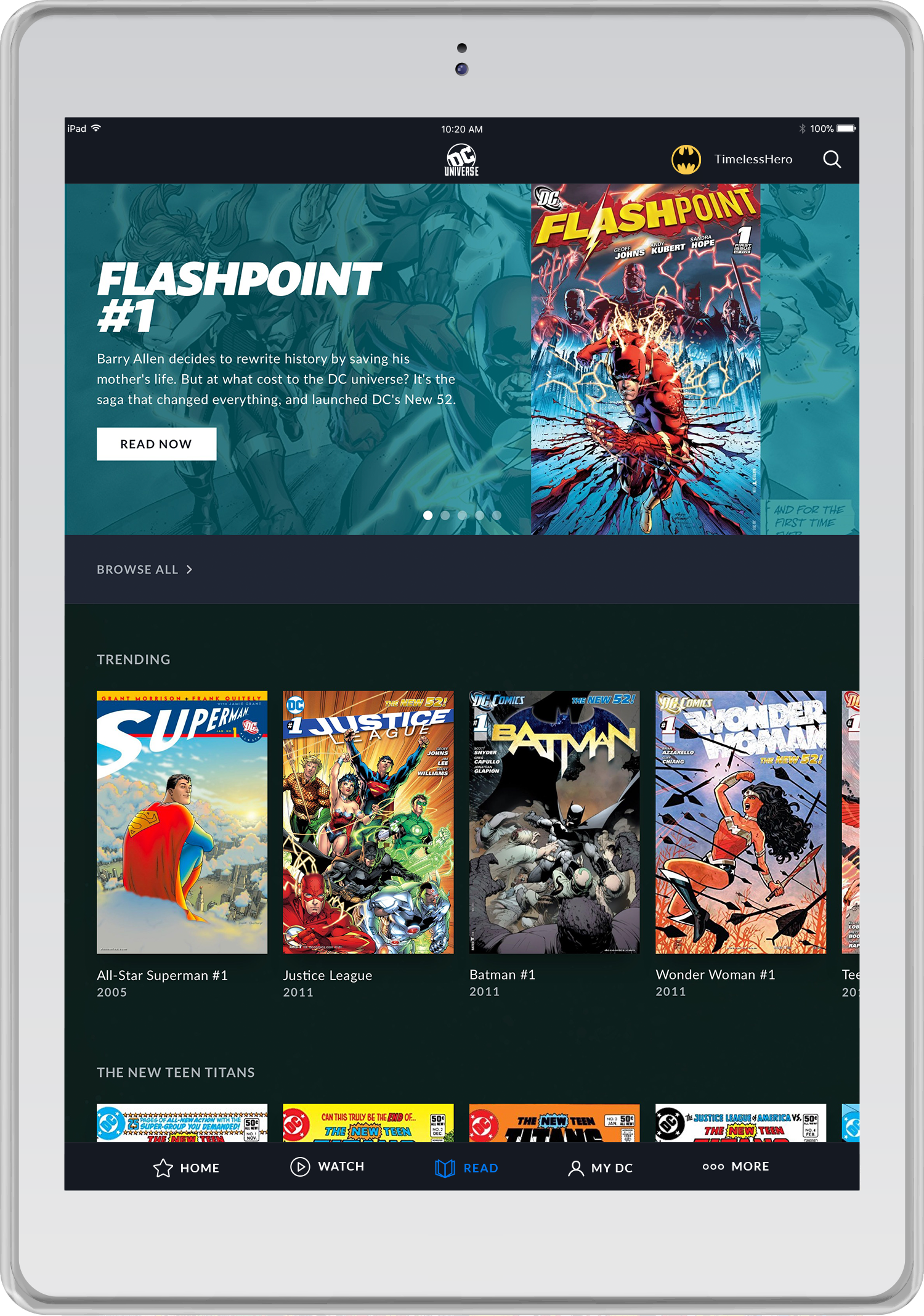 DC UNIVERSE read comic books streaming service