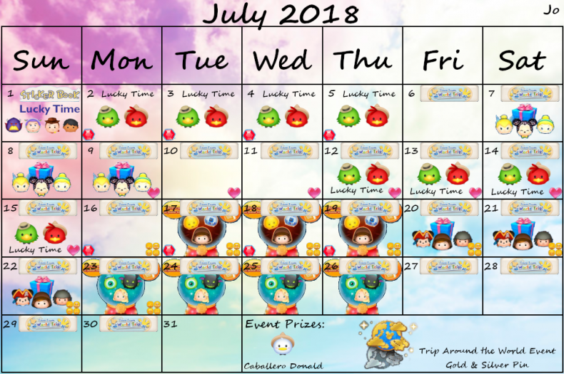 Disney Tsum Tsum July 2018 Event Jedi Luke Returns tsum tsum june 2021 calendar