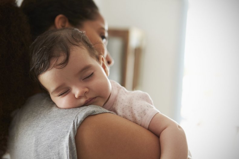 baby-mother-parent-sleep-stock