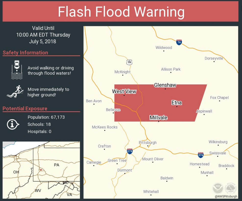 Pittsburgh Power Outage Flash Floods, Heavy Rain Leave Thousands