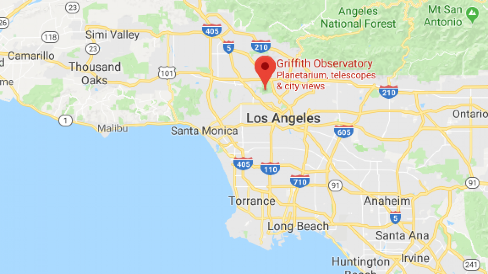 Grithith Map Griffith Park Observatory Map