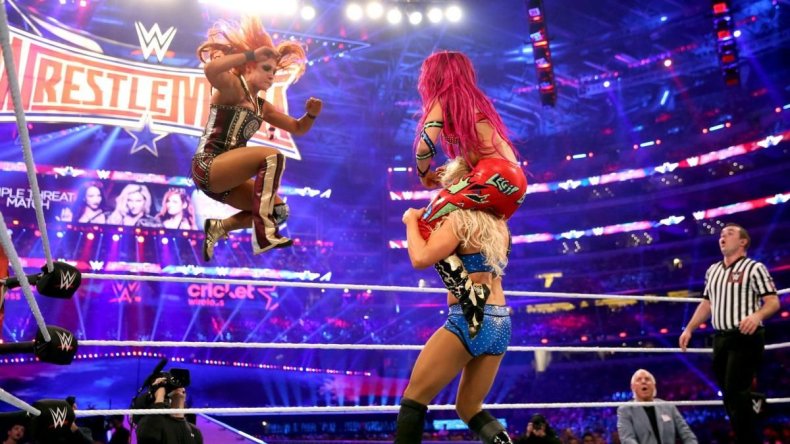 becky lynch vs sasha banks vs charlotte flair wrestlemania