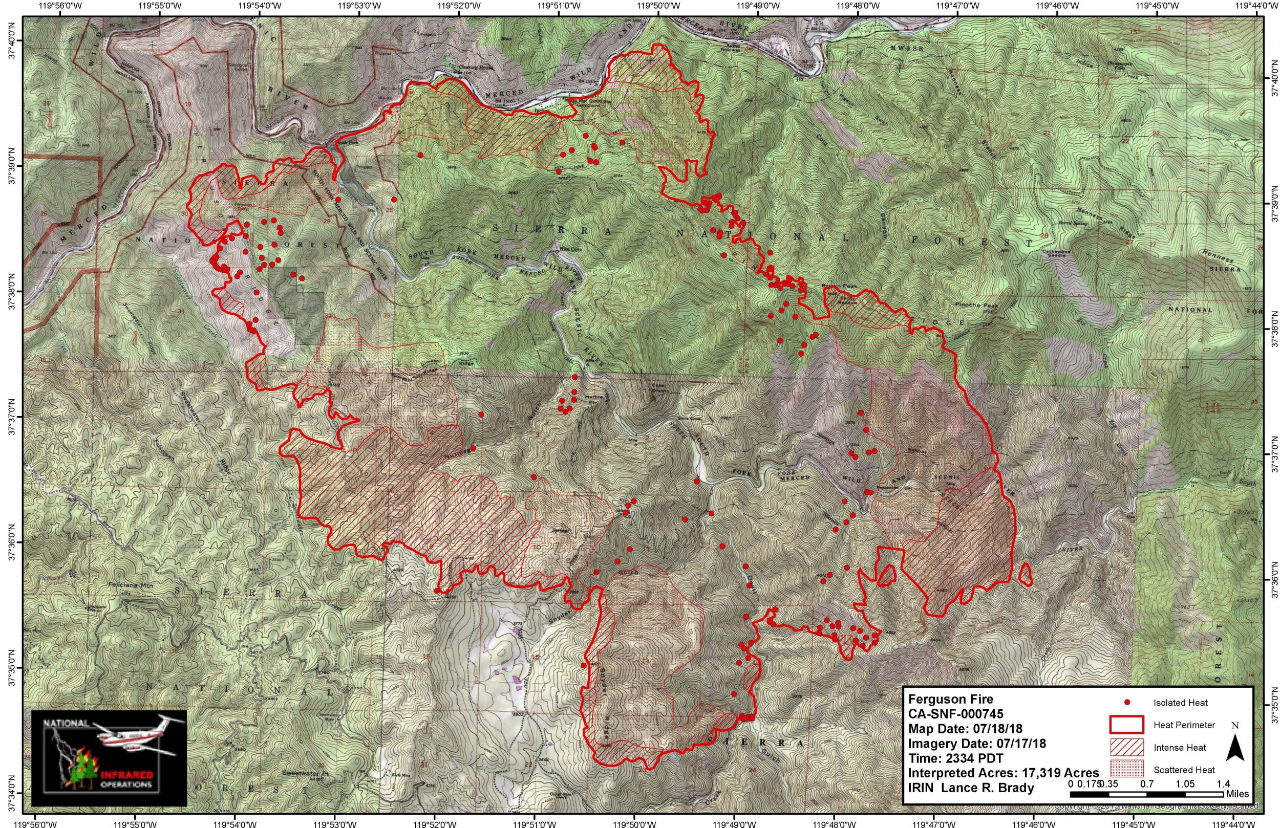 ferguson fire map 7/18