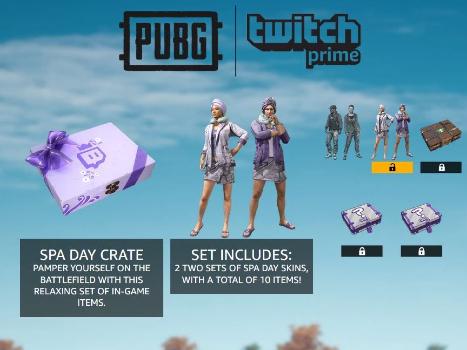 PUBG' Spa Day Crate Twitch Prime Loot Live - Items & How to Get Them