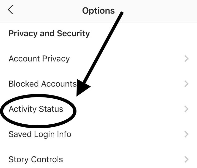 activity status in settings