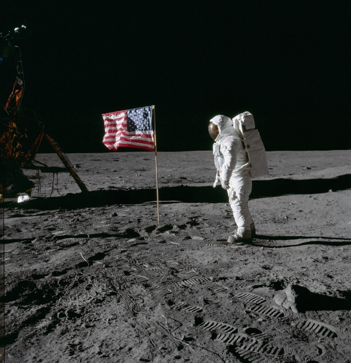 flag on moon