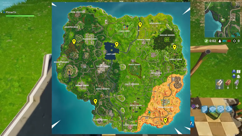 Fortnite Clay Pigeon location map