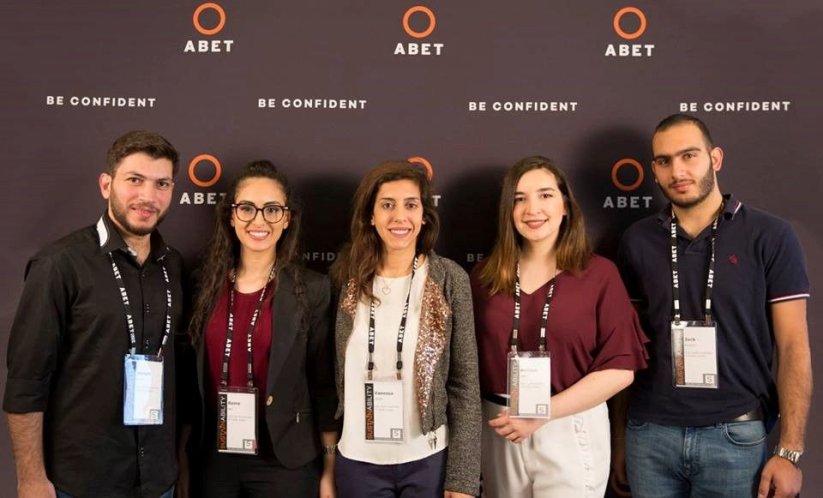 Engineering students from the Holy Spirit University of Kaslik (USEK) in Lebanon won the 2018 #ABETconfident Video Contest and traveled to the 2018 ABET Symposium to accept their award. Engineering students from the Holy Spirit University of Kaslik (USEK) in Lebanon won the 2018 #ABETconfident Video Contest and traveled to the 2018 ABET Symposium to accept their award.