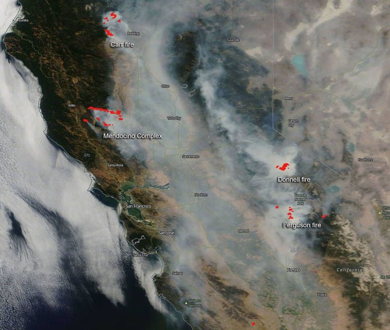 california wildfire from space california wildfire from space