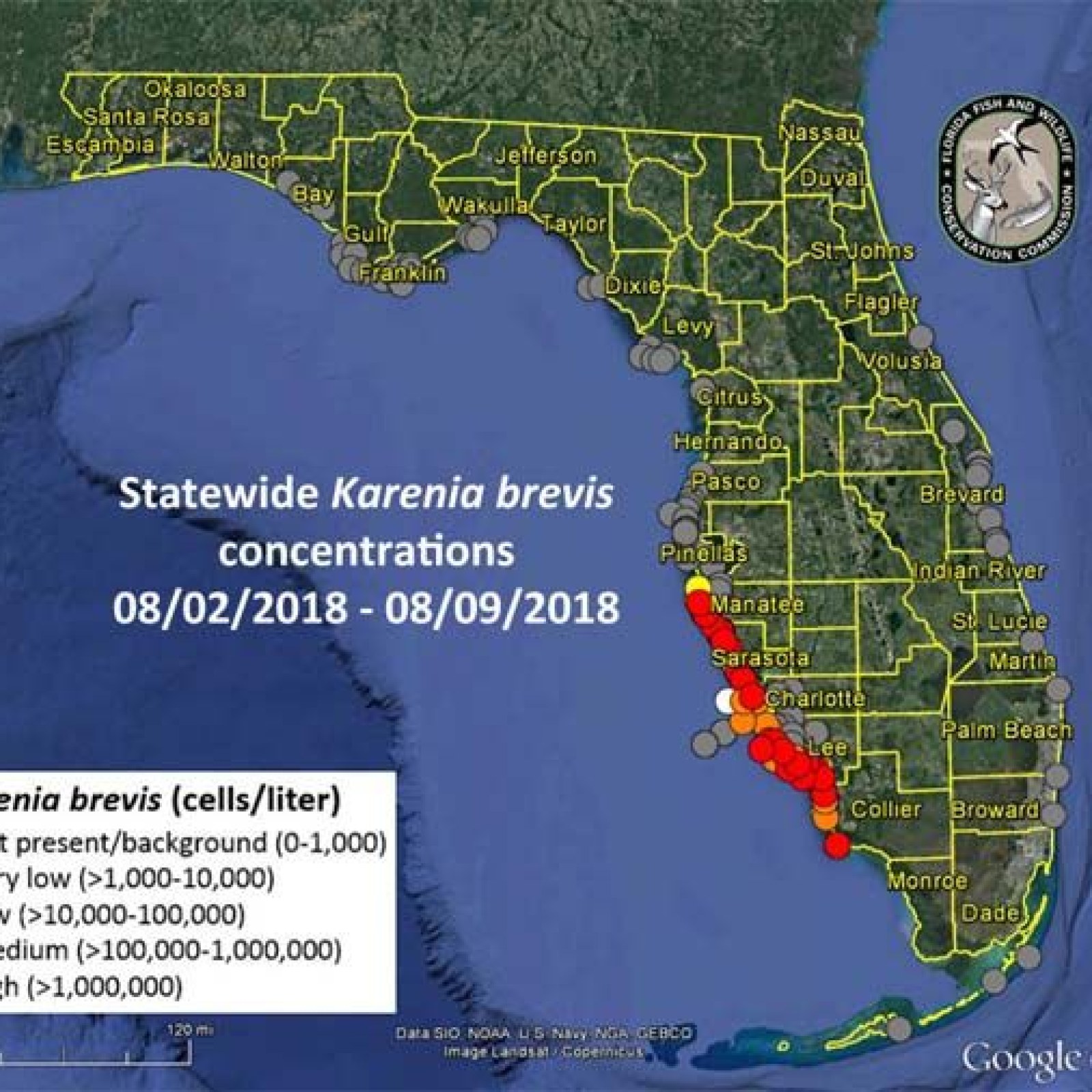 Map Of Florida Red Tide Florida Red Tide 2018 Map, Update: When Will Red Tide End?