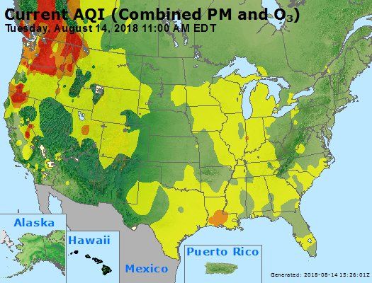 Air Quality Map California California Air Quality Map, Fires Causing Unhealthy Conditions