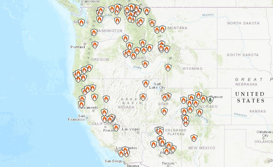 California Air Quality Map Fires Causing Unhealthy Conditions   Inciweb Fires Map 