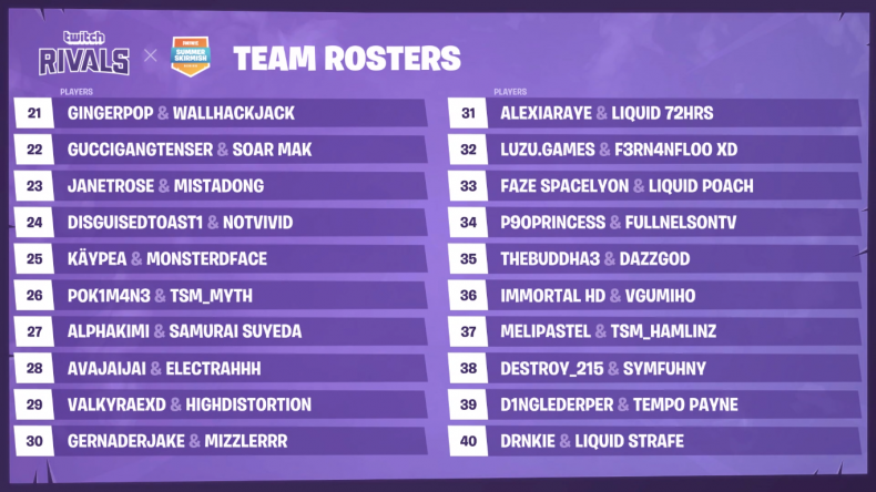 Fortnite Summer Skirmish 6 Teams 2 8-18