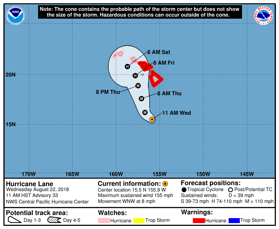 When Will Hurricane Lane Hit Honolulu/Oahu? Hawaii Path Update Newsweek