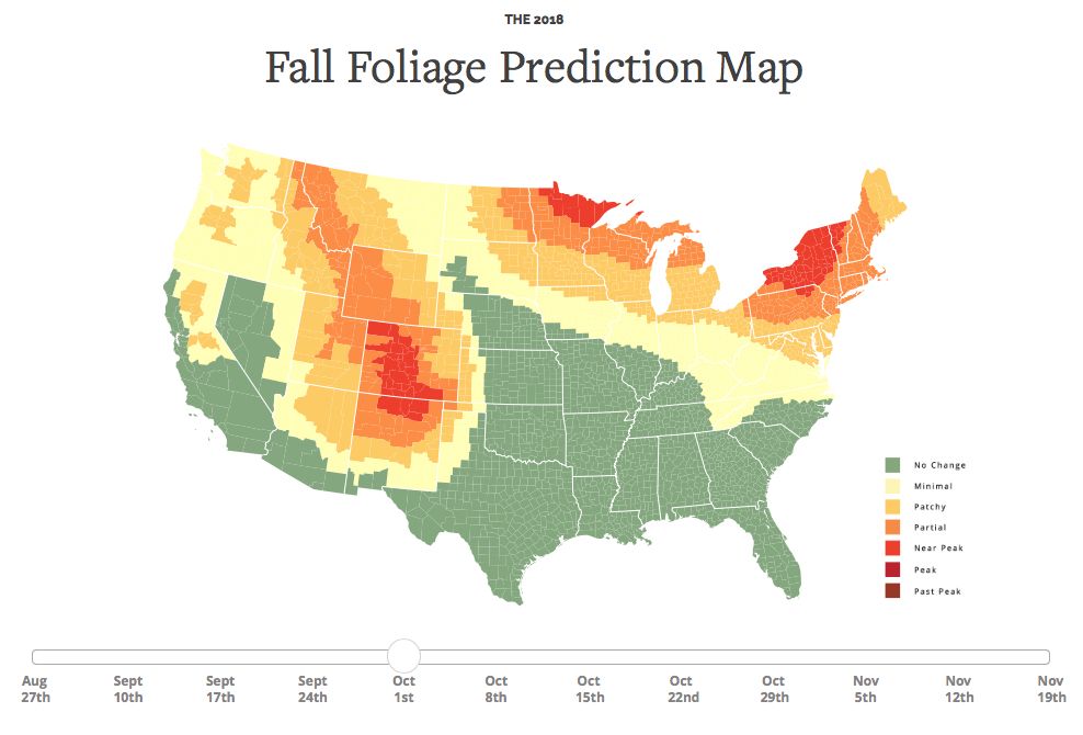 Fall Foliage Map 2018 When Is the Best Time to See Leaves Change