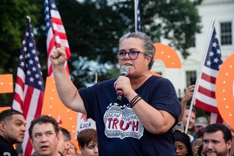 Rosie O'Donnell protests Trump