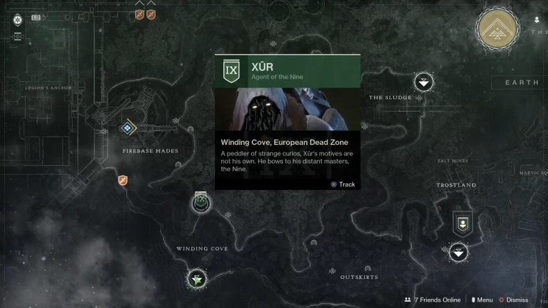 Destiny 2 Xur location 8-31