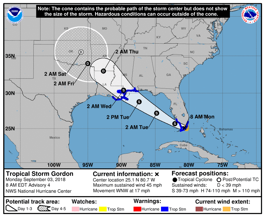 Tropical Storm Gordon Path Update: 'Brown Ocean' Phenomena Possible 