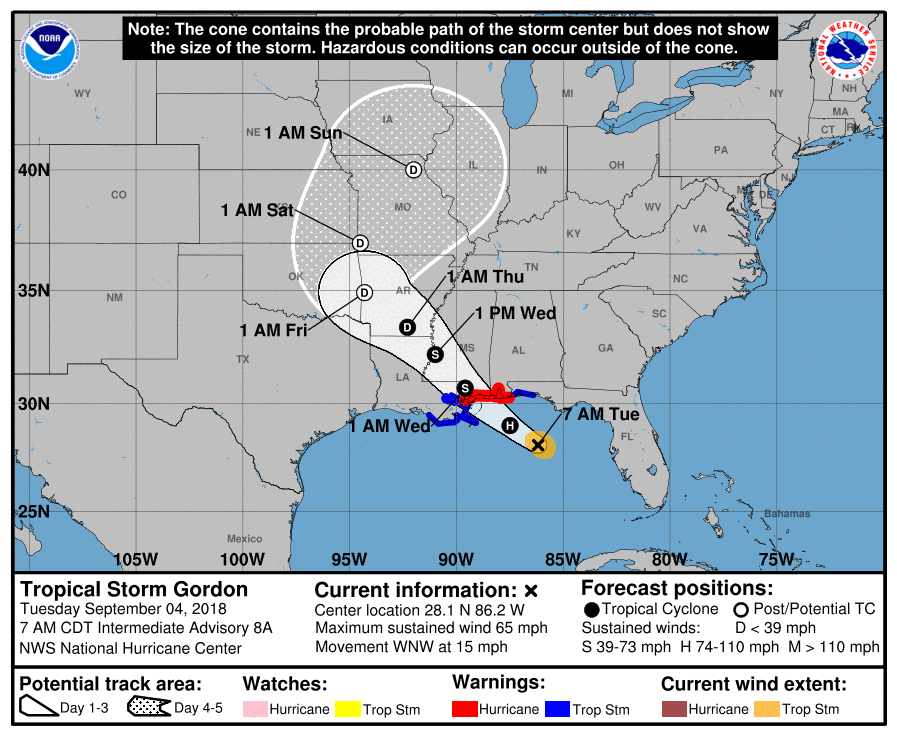 Gordon Track Forecast When Will the Hurricane, Tropical Storm Hit