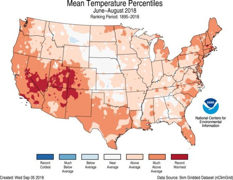 NOAA temp map