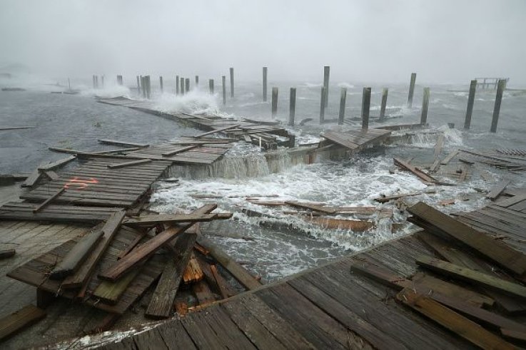 North Carolina Boardwalk In Hurricane Florence North Carolina Boardwalk In Hurricane Florence