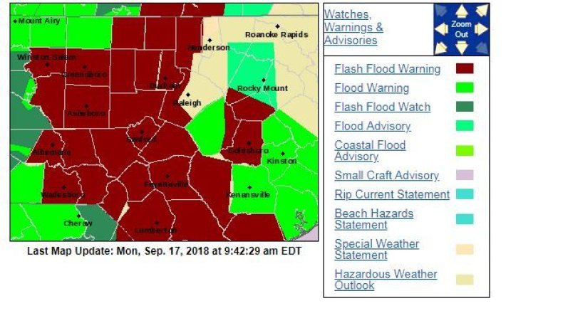 north carolina florence flood map