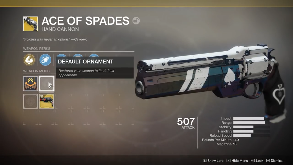 Destiny 2 ace of spades perks