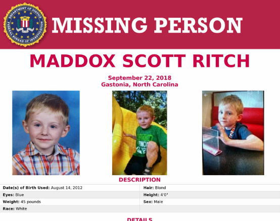 Missing NC Boy Maddox