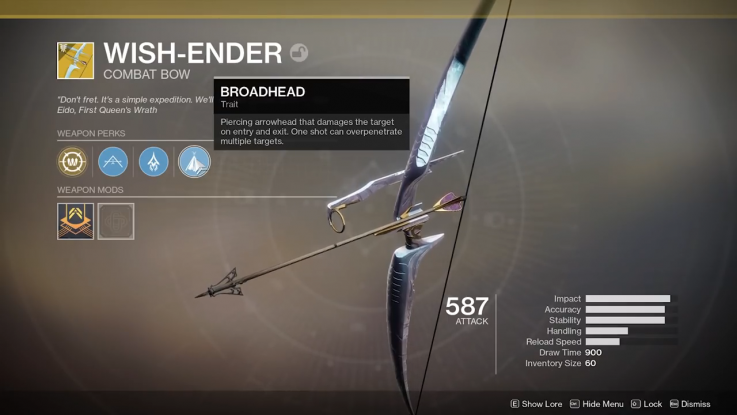 Destiny 2 Wish-Ender Perks Destiny 2 Wish-Ender Perks