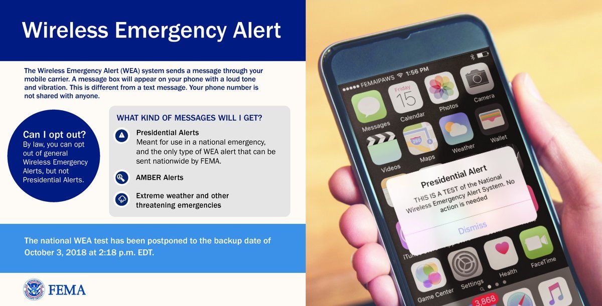 FEMA 'Presidential Alert' Text Can You Turn off Emergency Messages on
