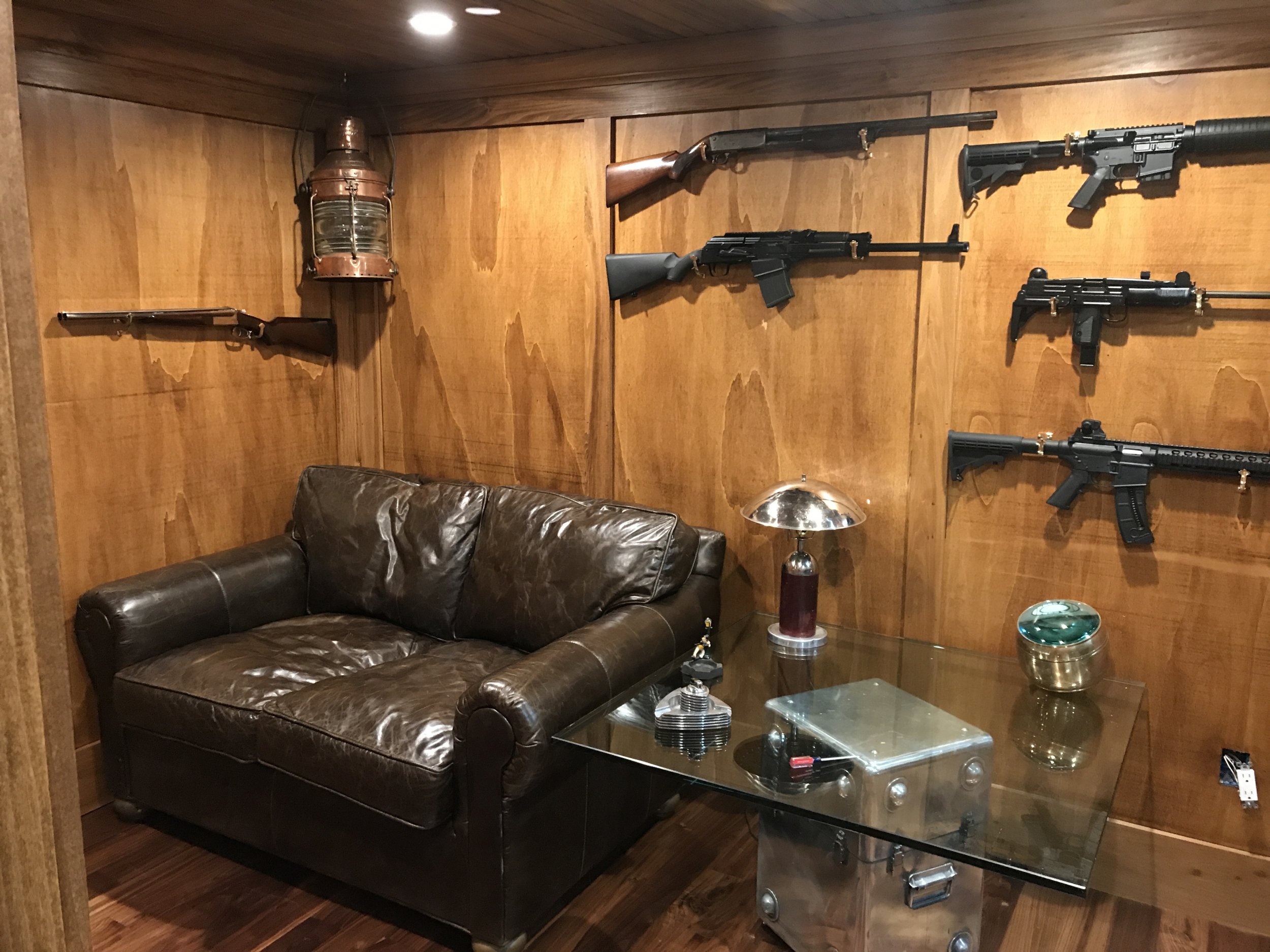 Machine Gun On Stand In Living Room
