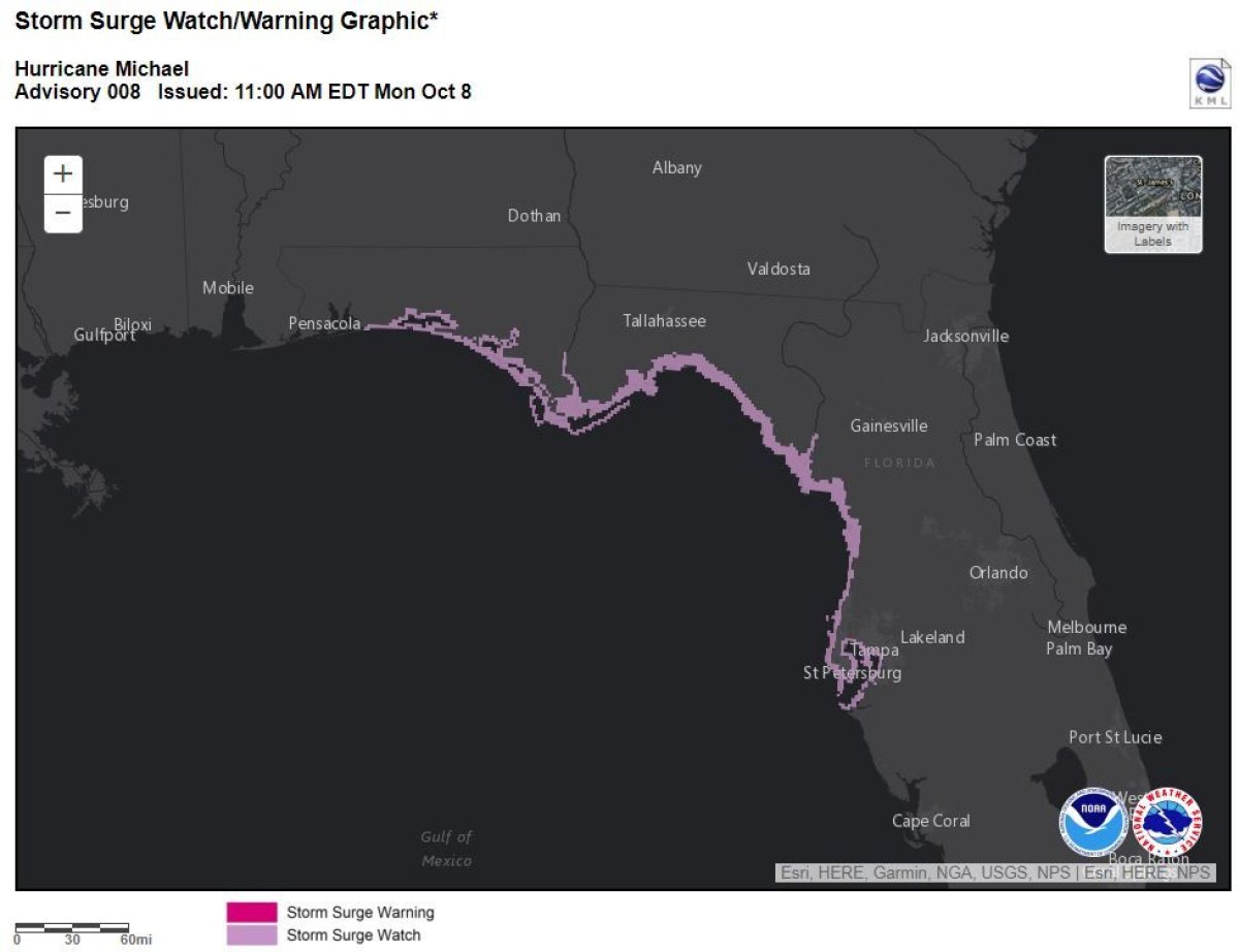 storm surge watch map