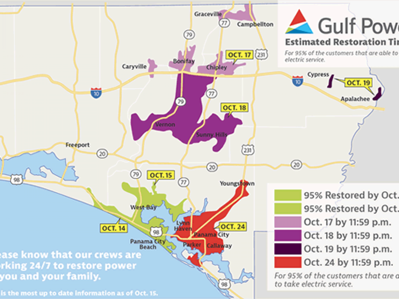 Gulf Power Outage Map Panama City Electric Power Outage Update, Map (Gulf Power): When 