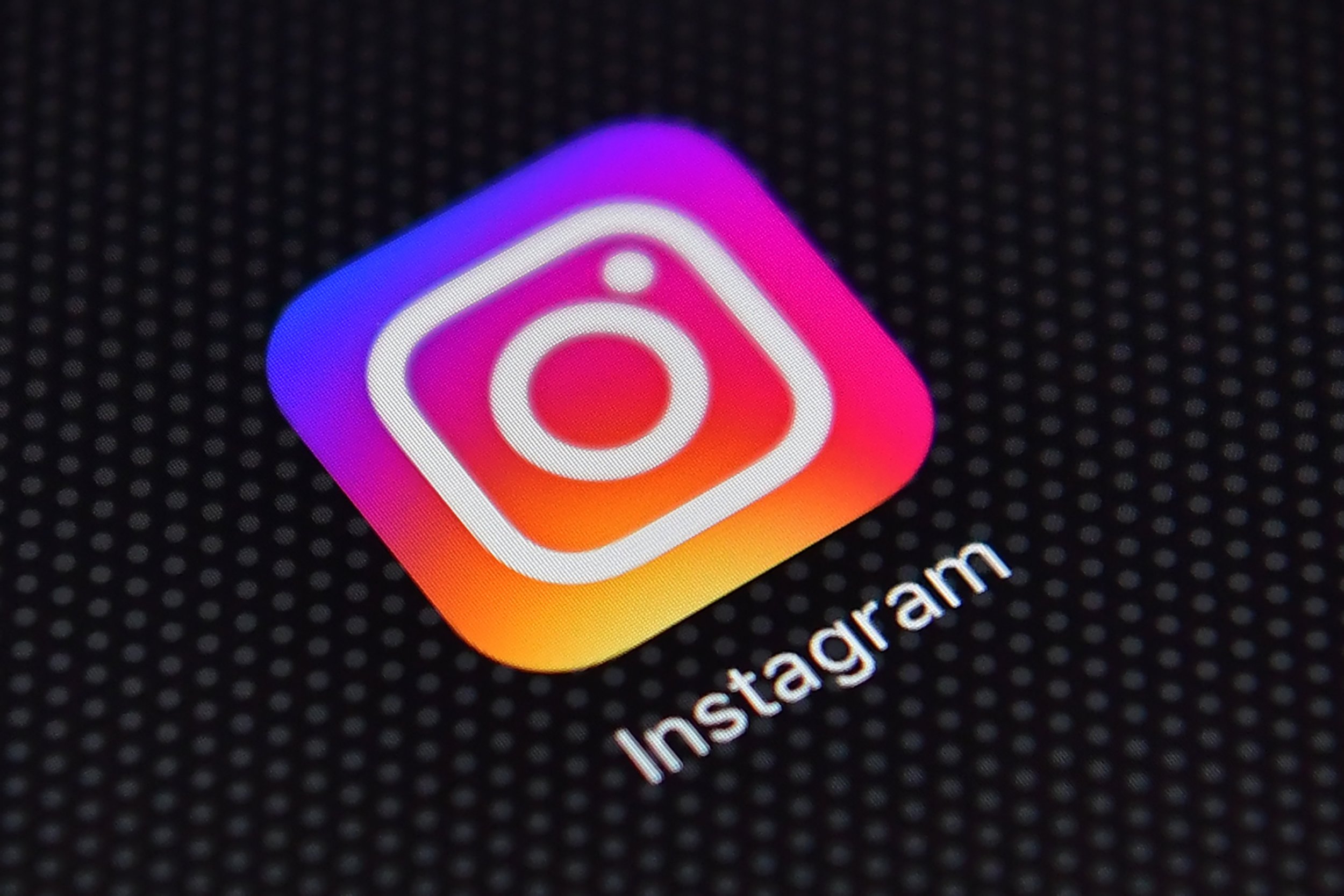 instagram logo on phone