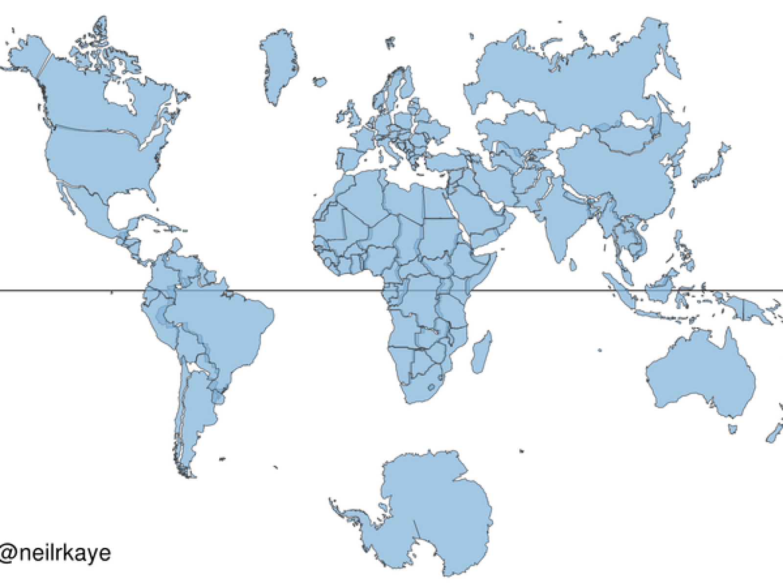 True Scale Map of the World Shows How Big Countries Really Are