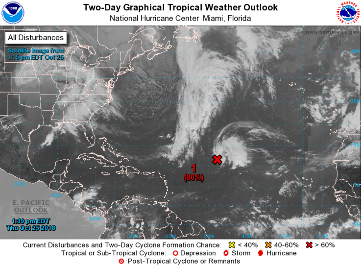 热带低气压大西洋80% tropical depression atlantic 80%