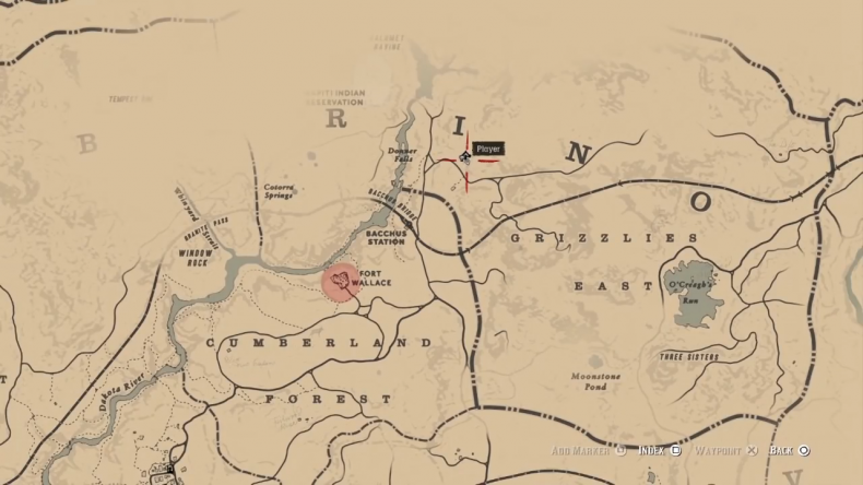 Red Dead statue puzzle map