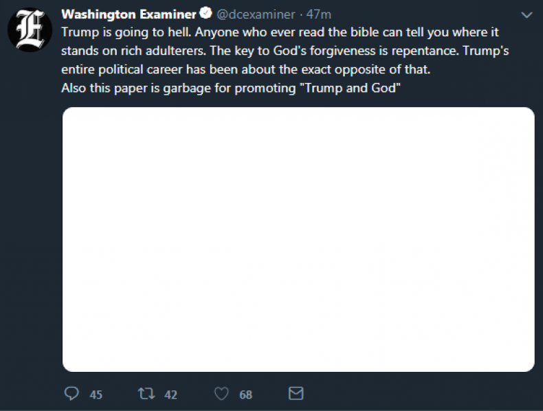 Washington examiner tweet