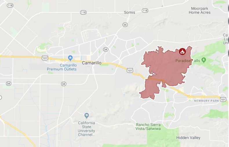 hill fire map