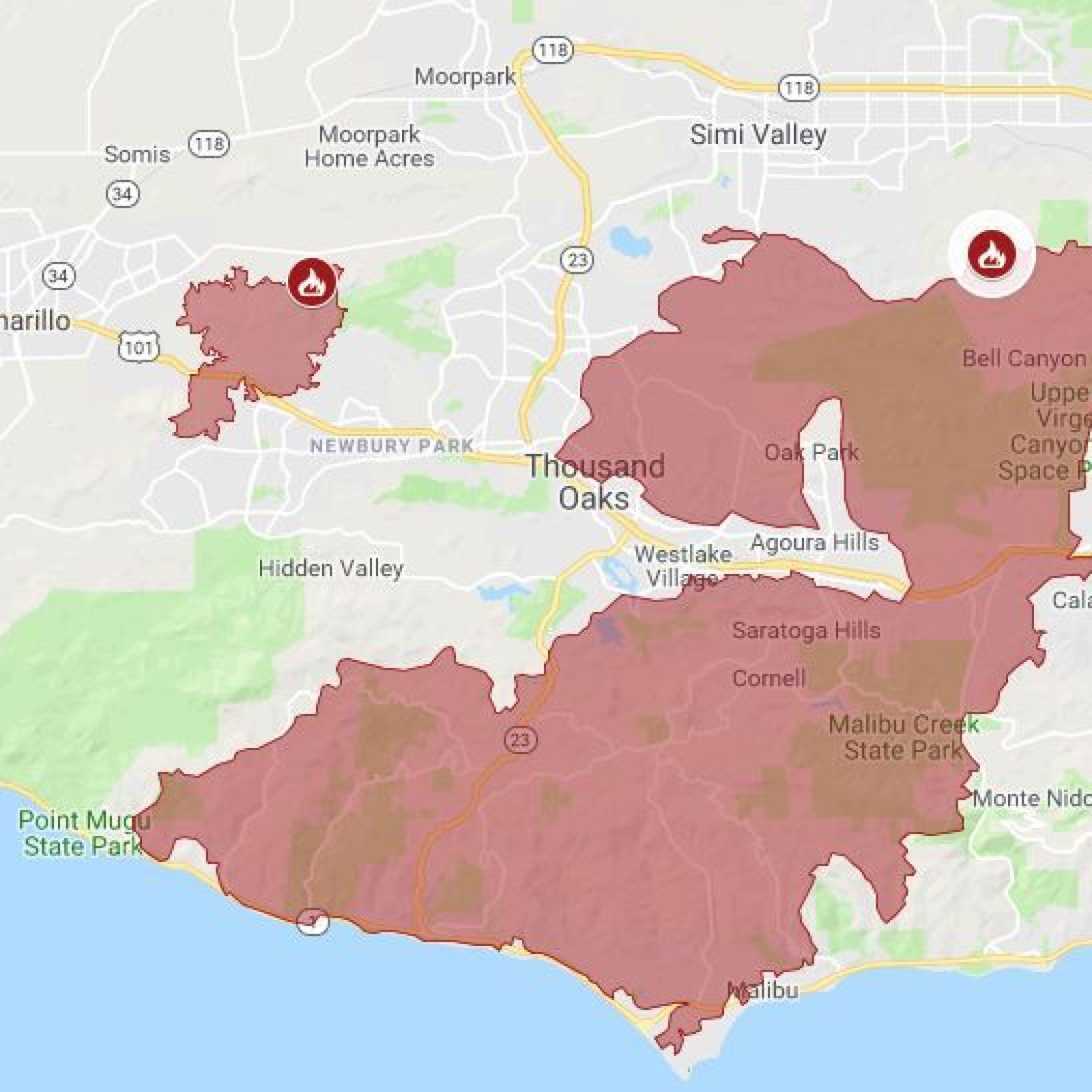 Paradise California Wildfire Map