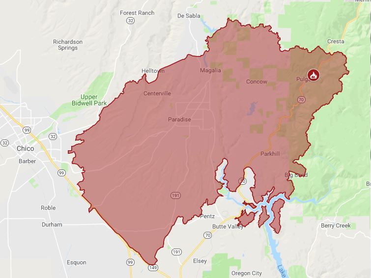 cal fire wildfire map