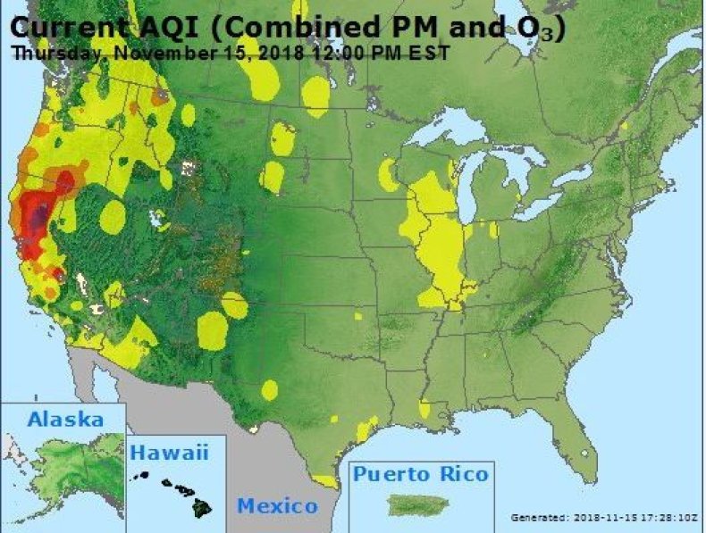 smoke map california wildfire