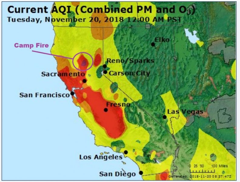 Air Quality Index Camp Fire