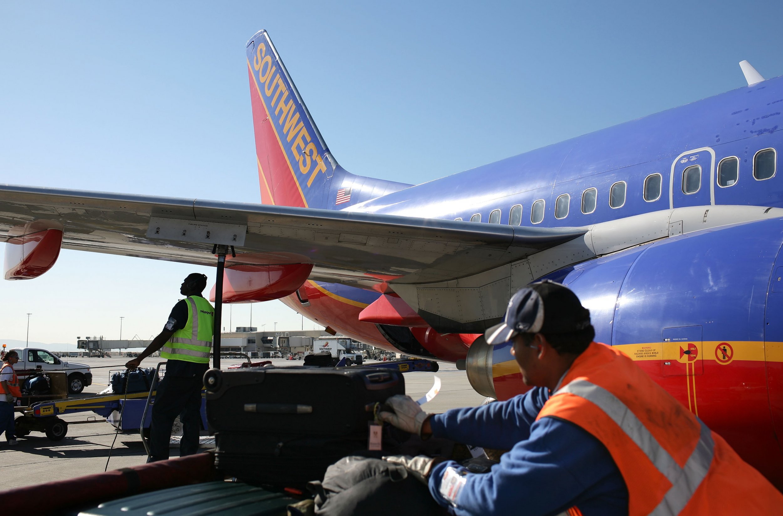 Southwest airlines box store as luggage