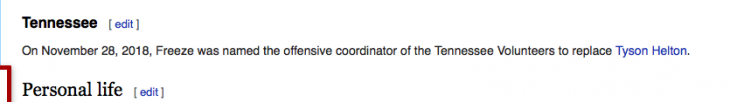 Hugh Freeze维基百科生物编辑 Hugh Freeze Wikipedia Bio Edit