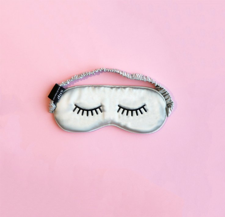 Slip Lashes Sleep Mask on Pink Background Slip Lashes Sleep Mask on Pink Background