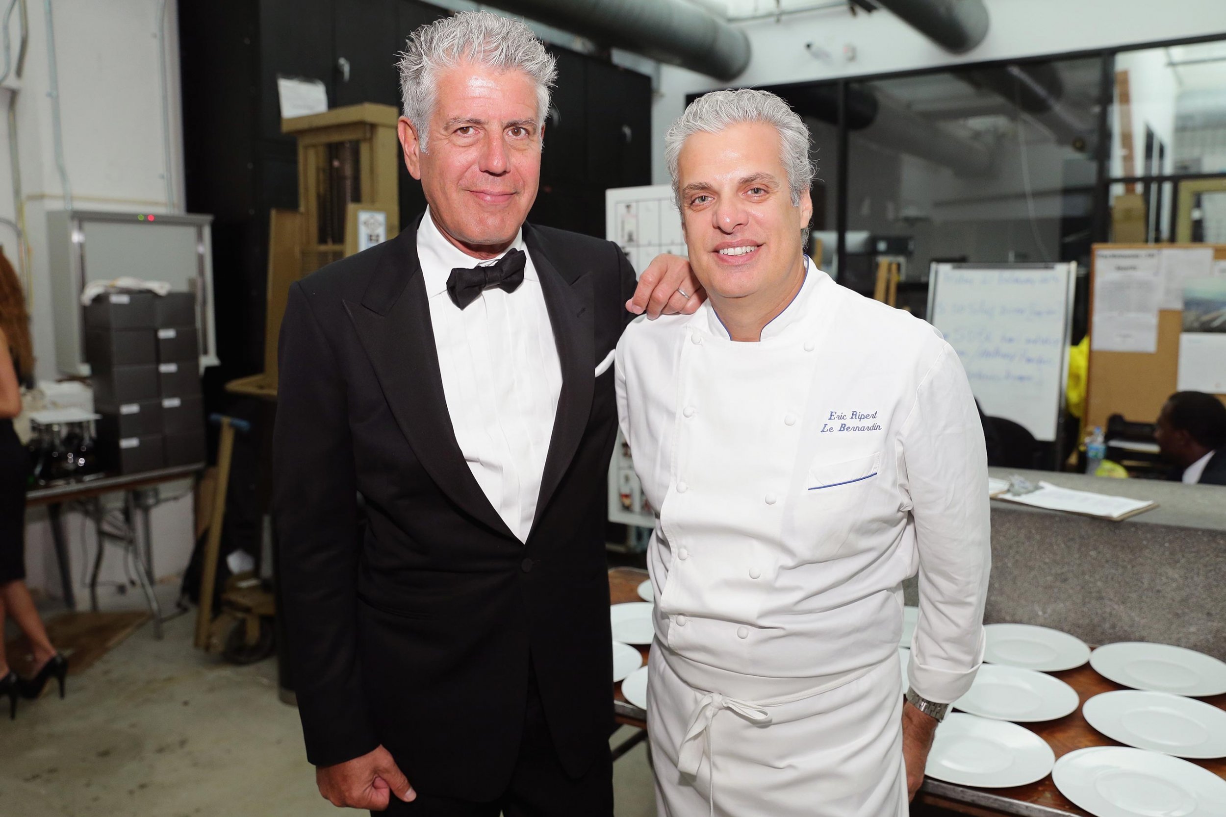 gettyimages-474090843 People Magazine and Getty Images Bourdain and Ripert Chefs